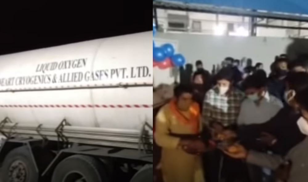 ம.பியில் ஆக்சிஜன் லாரியை மறித்து பூஜை - பாஜகவினரின் விளம்பர வெறியால் உயிருக்கு போராடும் கோவிட் நோயாளிகள்!