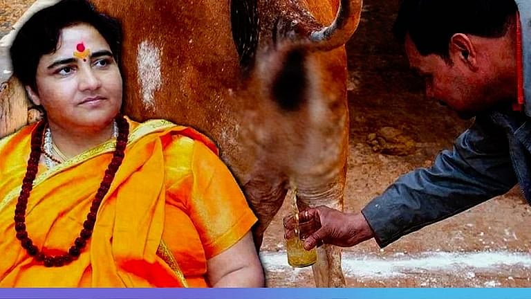 “கொரோனாவை குணப்படுத்துகிறதா?” - கோமிய பாட்டிலுடன் சுகாதார அமைச்சருக்கு கடிதம் அனுப்பிய காங். எம்.எல்.ஏ!