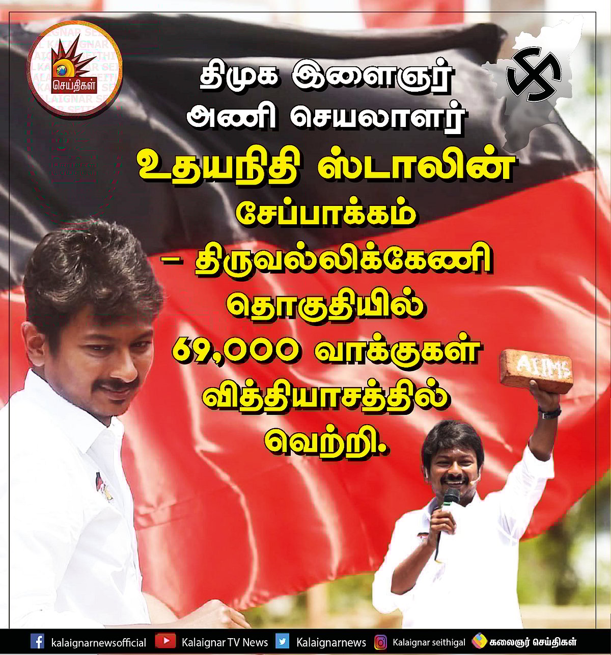எதிர்த்துப் போட்டியிட்டவரை விட 4 மடங்கு அதிக வாக்குகள் பெற்று வென்ற உதயநிதி... முதல் தேர்தலிலேயே அசத்தல்!