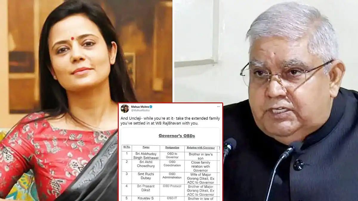 "டெல்லிக்கு சென்று மன்னிப்பு கேட்டு வேறு வேலை பாருங்க" : ஆளுநர் தன்கர் கருத்துக்கு மஹுவா மொய்த்ரா பதில்!