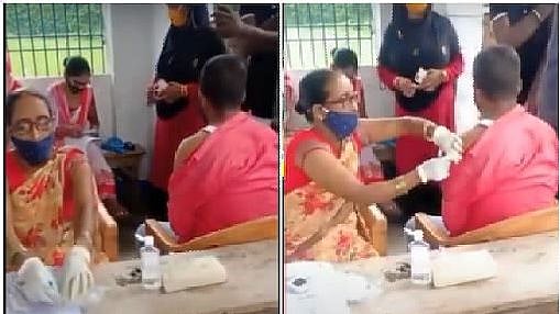 “தடுப்பூசி மருத்து செலுத்தாமலே வெறும் ஊசியை மட்டும் செலுத்திய செவிலியர்” : பீகாரில் நடந்த அவலம்!