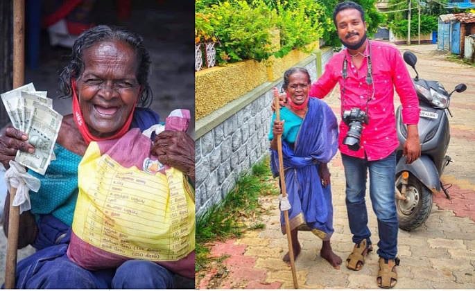 தனக்கு வந்த கொரோனா நிவாரண தொகையை வைரல் பாட்டிக்கு அளித்த புகைப்படக் கலைஞர் - நாகர்கோவிலில் நெகிழ்ச்சி!