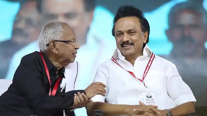 “தமிழ்நாட்டை உயர்த்திக் காட்டுவோம் என முரசறிவித்துள்ளார் முதலமைச்சர் மு.க.ஸ்டாலின்” - கி.வீரமணி பாராட்டு!