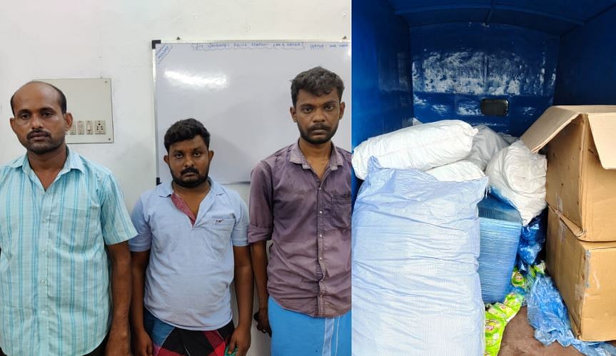 வெளி மாநிலங்களிலிருந்து கடத்தி வந்து கடைகளுக்கு குட்கா சப்ளை: கையும் களவுமாக மூவரை பிடித்து போலிஸ் அதிரடி