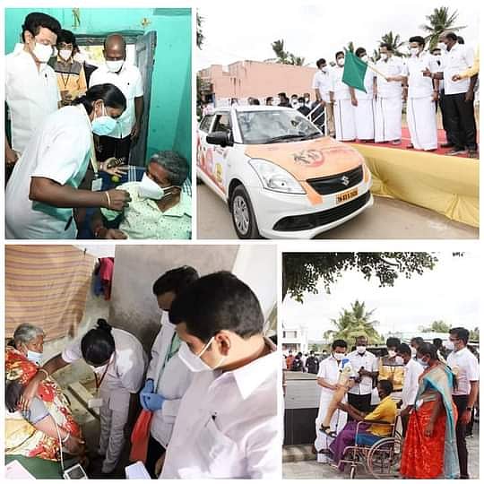 கோவில் திண்டில் அமர்ந்தபடி திட்டம் தொடக்கம்... இத்தனை எளிமையாக ஓர் அரசு விழாவா? : பொதுமக்கள் வியப்பு!