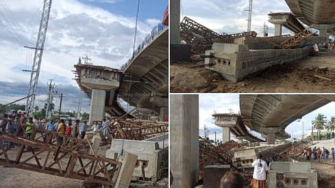 அ.தி.மு.க ஆட்சியில்  தொடங்கப்பட்ட பாலம் இடிந்து விழுந்து தொழிலாளி பலி.. மதுரை அருகே பரபரப்பு!