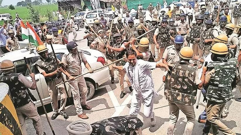 “மண்டையை உடையுங்க”... திட்டம்போட்டு விவசாயிகள் மீது தாக்குதல் : ஹரியானா போலிஸாரின் அதிர்ச்சி வீடியோ !