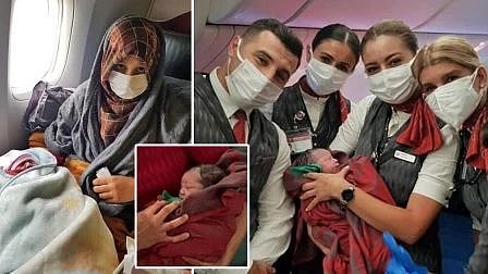 நடுவானில் பிரசவ வலியால் துடித்த ஆப்கான் பெண் : 30 ஆயிரம் அடி உயரத்தில் பிரசவம் பார்த்த விமான பணியாளர்கள்!