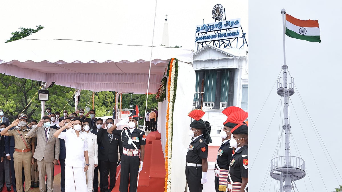 கொடியேற்ற வாய்ப்பளித்த தமிழக மக்களுக்கு நன்றி: கோட்டையில் கொடியேற்றிய முதலமைச்சர் மு.க.ஸ்டாலின்! (Album)