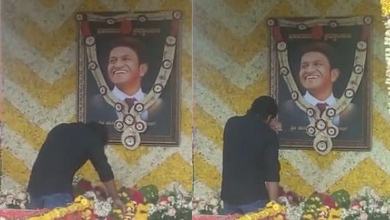 தலைகுனிந்து 30 வினாடி மவுனம்.. புனீத் நினைவிடத்தில் கண்ணீர் விட்டு அழுத நடிகர் சூர்யா !