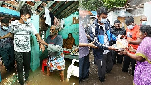 மழைநீரில் இறங்கி நேரில் ஆய்வு.. முதல்வரைத் தொடர்ந்து களத்தில் இறங்கிய உதயநிதி ஸ்டாலின்! (album)