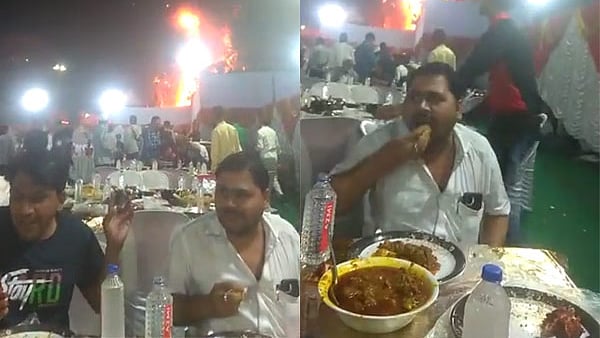 “எது எரிஞ்சா என்ன.. எங்களுக்கு சோறு முக்கியம்” : அசராமல் சாப்பிடும் உணவுப் பிரியர்கள்.. வைரலாகும் வீடியோ!