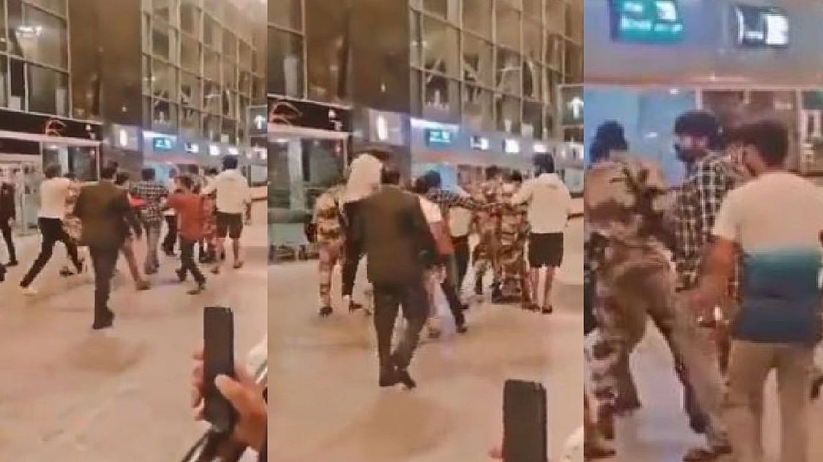 நடிகர் விஜய் சேதுபதியை எட்டி உடைத்த நபரால் பரபரப்பு.. ரசிகர்கள் கடும் கண்டனம் - வீடியோ !