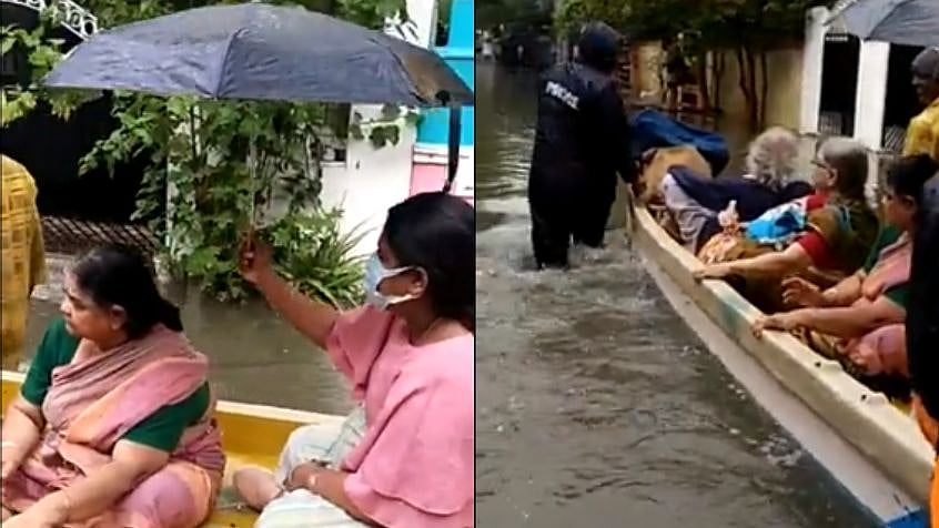 வெள்ளத்தில் மாட்டிக்கொண்ட கர்ப்பிணிப் பெண்... விரைந்து மீட்ட சென்னை போலிஸ் : குவியும் பாராட்டு!