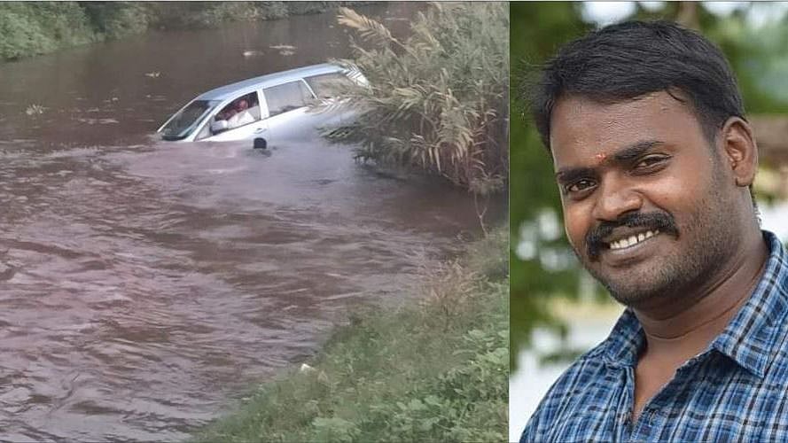 வெள்ளத்தில் அடித்துச் செல்லப்பட்ட கார்.. துணிச்சலுடன் 5 பேரை மீட்ட இளைஞர்: திக்திக் நிமிடங்கள்!