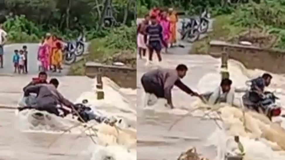 மழை வெள்ளத்தில் அடித்துச் செல்லப்பட்டவர் உயிருடன் கரை திரும்பியது எப்படி? கர்நாடகாவில் நடந்த அதிர்ச்சி!