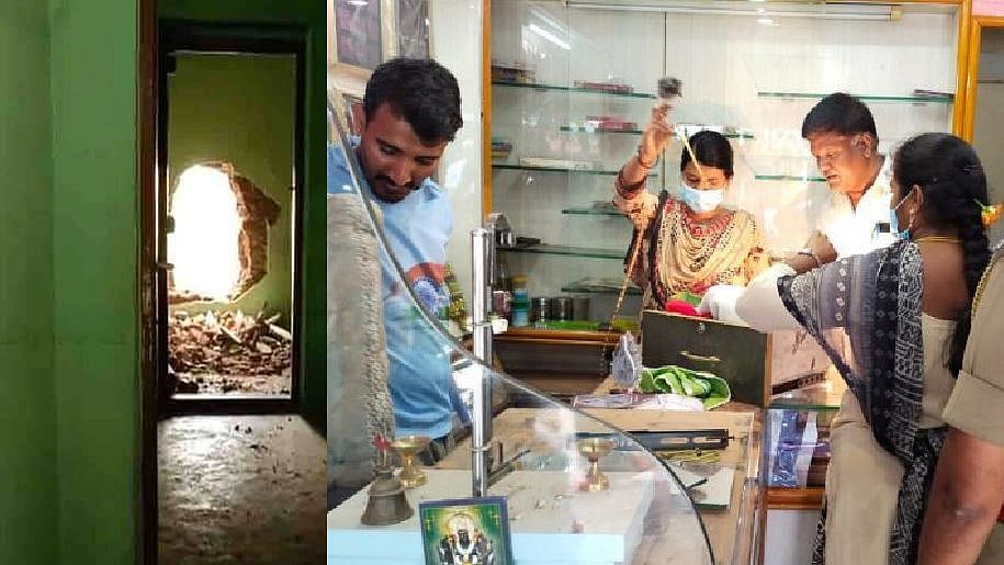 அடுத்தடுத்து 2 நகைக்கடைகளில் சுவற்றை துளையிட்டு 600 கிராம் தங்கம், 10 கிலோ வெள்ளி கொள்ளை : நடந்தது என்ன?