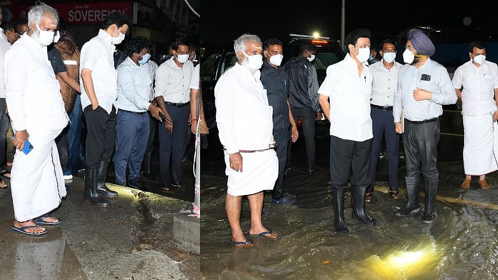 சென்னையில் வரலாறு காணாத பலத்த மழை : நள்ளிரவில் ஆய்வு மேற்கொண்ட முதல்வர் மு.க.ஸ்டாலின் !