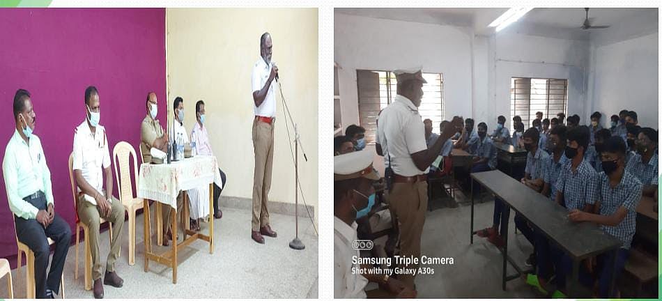 பேருந்து படிக்கட்டில் பயணிக்கும் மாணவர்கள்.. தொடர் விழிப்புணர்வில் டிராஃபிக் போலிஸார்.. குவியும் பாராட்டு