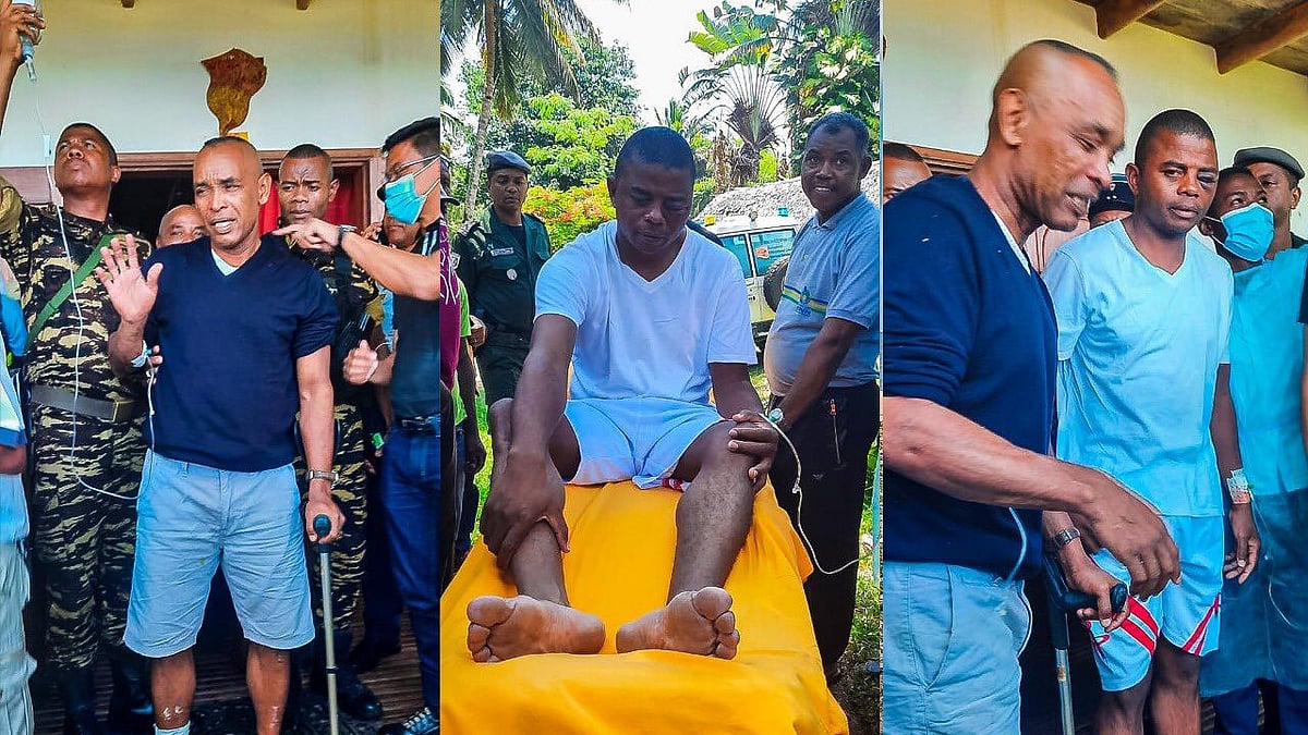 நடுக்கடலில் வெடித்துச் சிதறிய 
ஹெலிகாப்டர்.. 12 மணி நேரம் நீந்தி உயிர் தப்பிய அமைச்சர் - ஆச்சர்ய சம்பவம்!