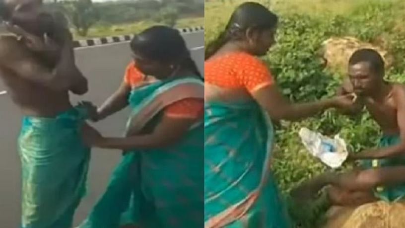 சாலையில் நிர்வாணமாகத் திரிந்த நபர்.. ஆடை உடுத்தி உணவு ஊட்டிய மனிதி : நெகிழ்ச்சி சம்பவம்!