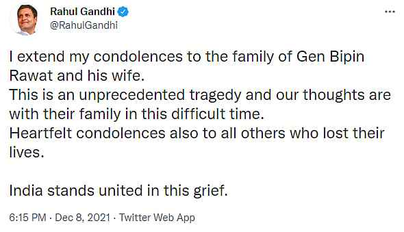 கோர விபத்தில் உயிரிழந்த முப்படை தலைமை தளபதி; சோகத்தில் ஆழ்ந்த ஒன்றிய அரசு - தலைவர்கள் இரங்கல்!