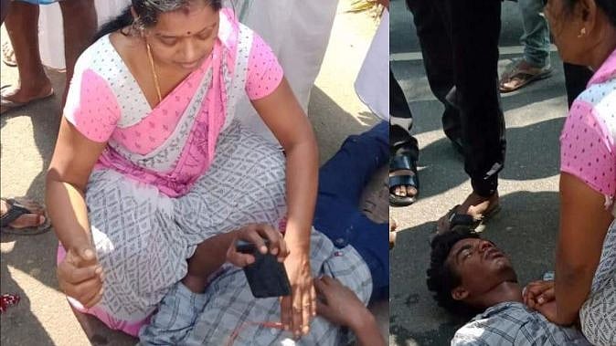 விபத்தில் சிக்கிய இளைஞர்.. முதலுதவி செய்து உயிரைக் காப்பாற்றிய செவிலியர்: நடந்தது என்ன?