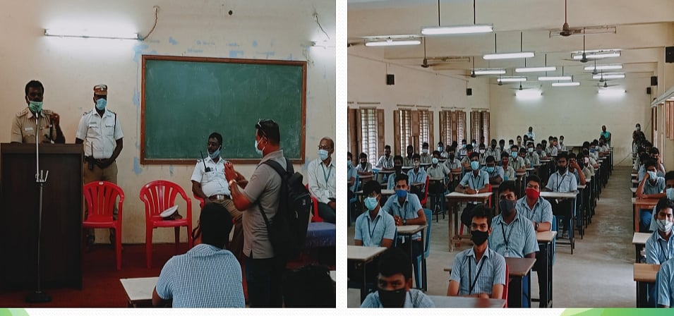 பேருந்து படிக்கட்டில் பயணிக்கும் மாணவர்கள்.. தொடர் விழிப்புணர்வில் டிராஃபிக் போலிஸார்.. குவியும் பாராட்டு