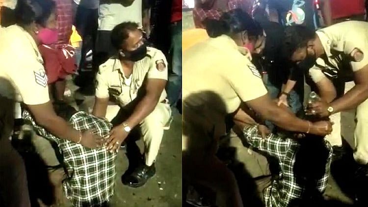 விபத்தில் மயக்கமடைந்த நபர்.. முதலுதவி அளித்துக் காப்பாற்றிய போலிஸ்: குவியும் பாராட்டு!