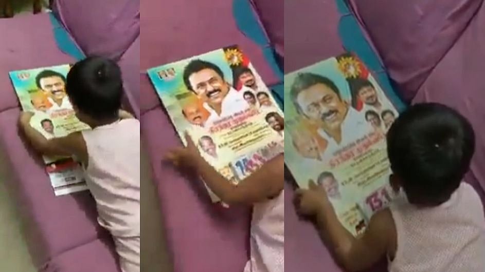 ”எனக்கு ஸ்டாலின் படம் போட்ட காலண்டர்தான் வேனும்” - முதலமைச்சர் உருவம் பொறித்த படத்தை கட்டிப்பிடித்த மழலை!