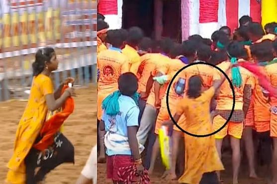 பிடிபடாத பெரிய கருப்பன்; களத்தில் இறங்கி உற்சாகமூட்டிய அன்னலட்சுமி - அரண்டுப்போன வீரர்கள்! (Viralvideo)