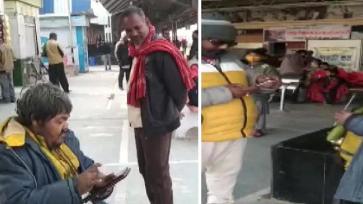 கழுத்தில் ‘QR Code’.. மொபைல் வாலட்.. டிஜிட்டல் முறையில் பிச்சையெடுக்கும் மனிதர்!