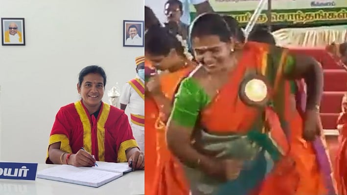 கும்மியாட்டம் ஆடிய பெண் மேயர்... அசந்துபோன பார்வையாளர்கள்! #Video