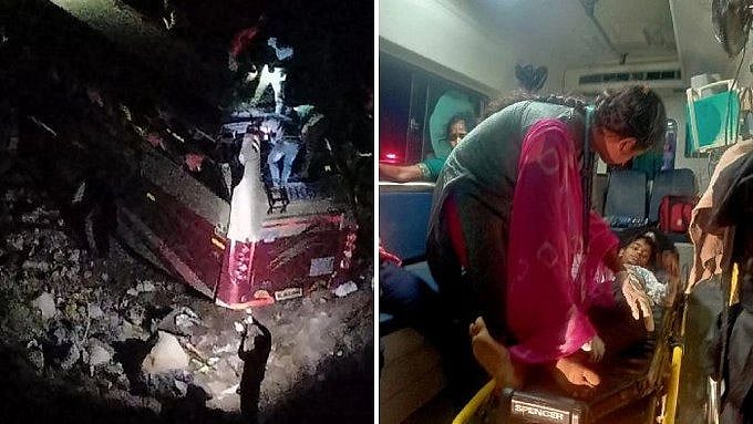 கோர விபத்து: திருமணத்திற்கு செல்லும்போது நடந்த விபரீதம்.. 50 அடி பள்ளத்தில் தலைகுப்புற கவிழ்ந்த பேருந்து!