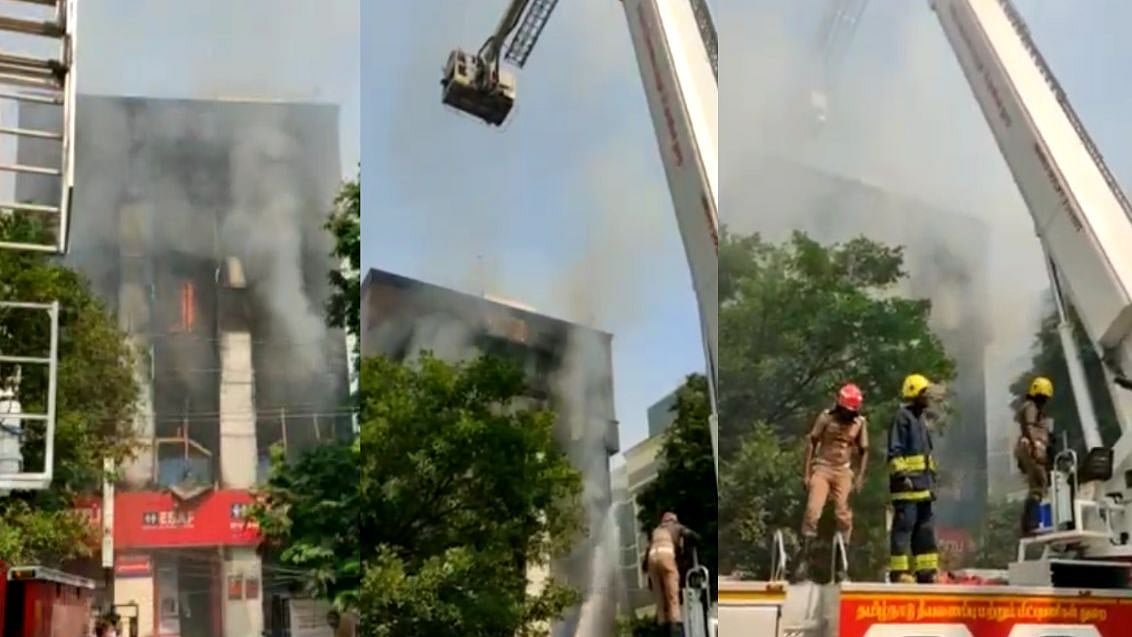 சென்னை அண்ணா நகரில் தீவிபத்து; 10 வாகனம்; 60 வீரர்கள்; ஒரு மணிநேர போராட்டம் -அசத்திய தீயணைப்புத்துறையினர்