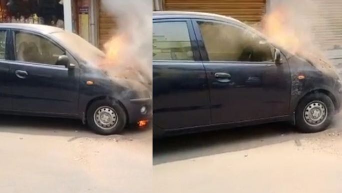 ஓடிக்கொண்டிருந்த போதே தீப்பற்றி எரிந்த கார்; அலறியடித்து ஓடிய ஓட்டுநர்; ராயபுரத்தில் பரபரப்பு!