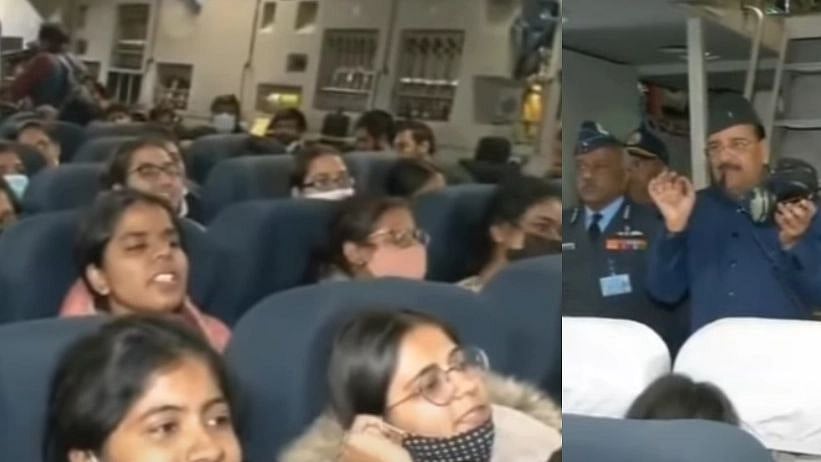 உக்ரைன் மீட்பு விமானத்தில் மோடியை புகழ்ந்து முழக்கமிட வற்புறுத்திய பாஜக.. முகம் சுளித்த இந்திய மாணவர்கள்!