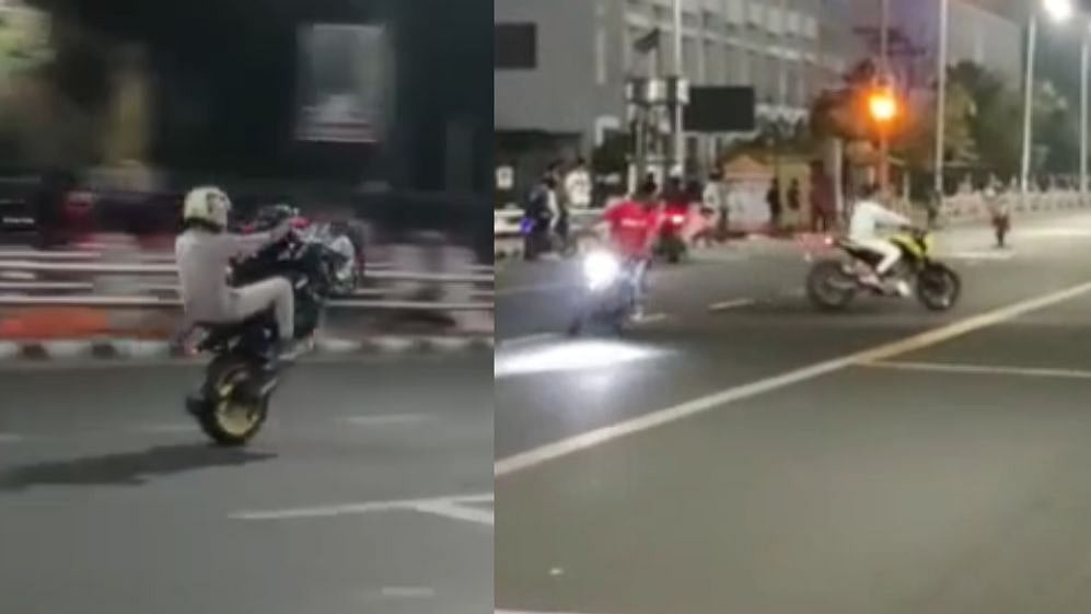 சட்டத்தை மீறி பைக் சாகசம் செய்த இளைஞர்கள்.. சாட்டையை சுழற்றிய போலிஸார் - பின்னணி என்ன?