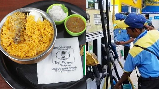 ’ஒரு பக்கெட் பிரியாணிக்கு விலைமதிக்க முடியாத பெட்ரோல் இலவசம்’ : தொப்பி வாப்பா பிரியாணி கடை அதிரடி ஆஃபர்!