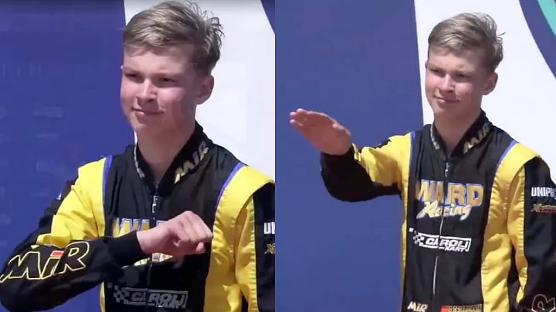 நாஜி பாணியில் வணக்கம் செலுத்திய ரஷ்ய வீரர்.. கார் ரேஸில் இருந்து தூக்கப்பட்ட 15 வயது சிறுவன்!