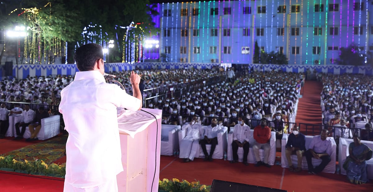 "நேரம், காலம் பார்க்காமல், உணவை, ஓய்வை, தூக்கத்தை மறந்து உழைக்கிறோம்" : முதலமைச்சர் மு.க.ஸ்டாலின் பேச்சு!