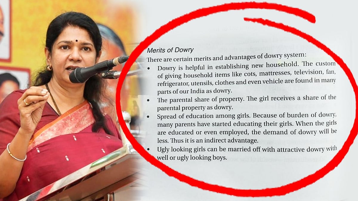 ’வரதட்சணை நல்லதா..?’ : கல்லூரி பாடப்புத்தகத்தில் இடம்பெற்ற பிற்போக்குத்தனமான கருத்தால் கனிமொழி MP ஆவேசம்!