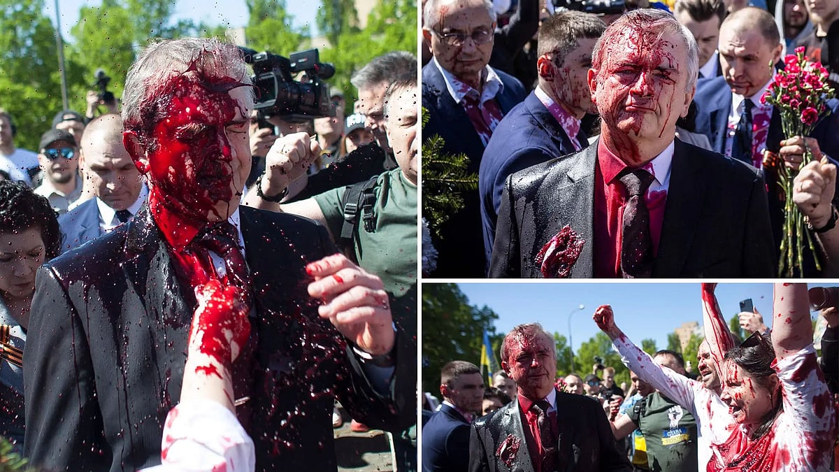 5IN1_WORLD | ரஷ்ய தூதர் மீது சிவப்பு சாயம் வீசிய போராட்டக்காரர்கள் : வடகொரியாவுக்கு தென் கொரியா அழைப்பு!