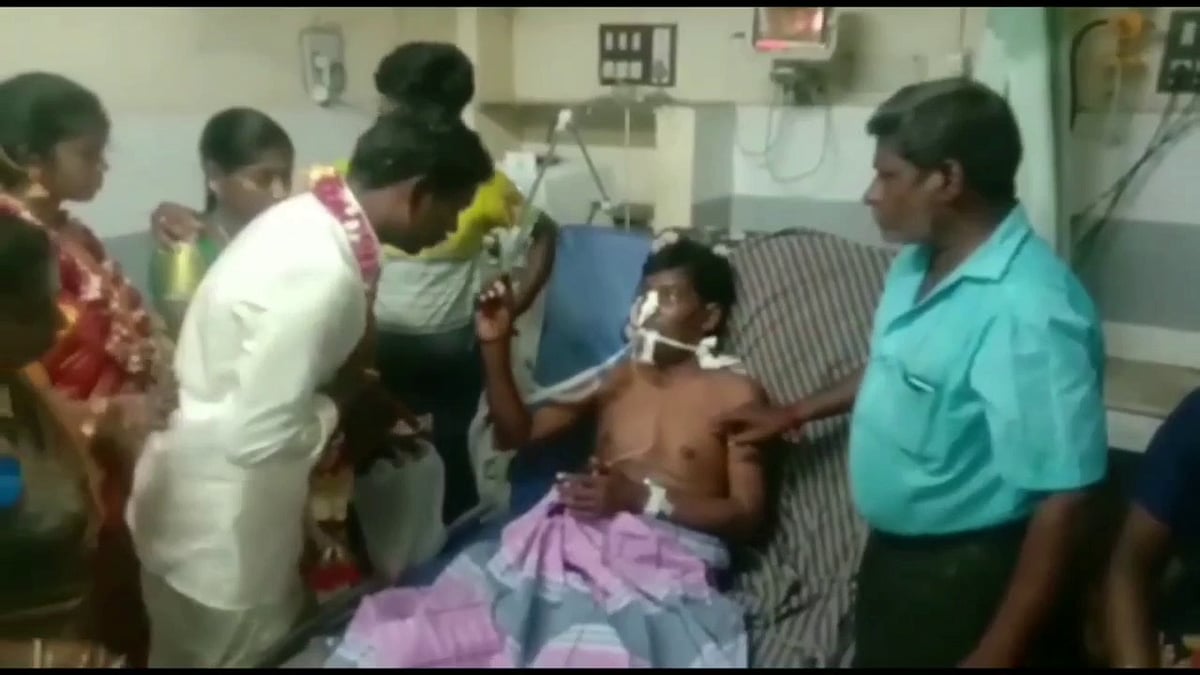 தாலி கட்டிய கையோடு மனைவியை மருத்துவமனைக்கு அழைத்துச் சென்ற மணமகன்: திருவாரூரில் நடந்த நெகிழ்ச்சி சம்பவம்!