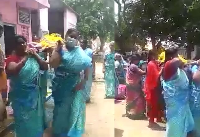 கைவிட்ட கணவன்.. உயிரிழந்த அங்கன்வாடி ஊழியரை அடக்கம் செய்ய கை கொடுத்த சக ஊழியர்கள்: ஆந்திராவில் நெகிழ்ச்சி