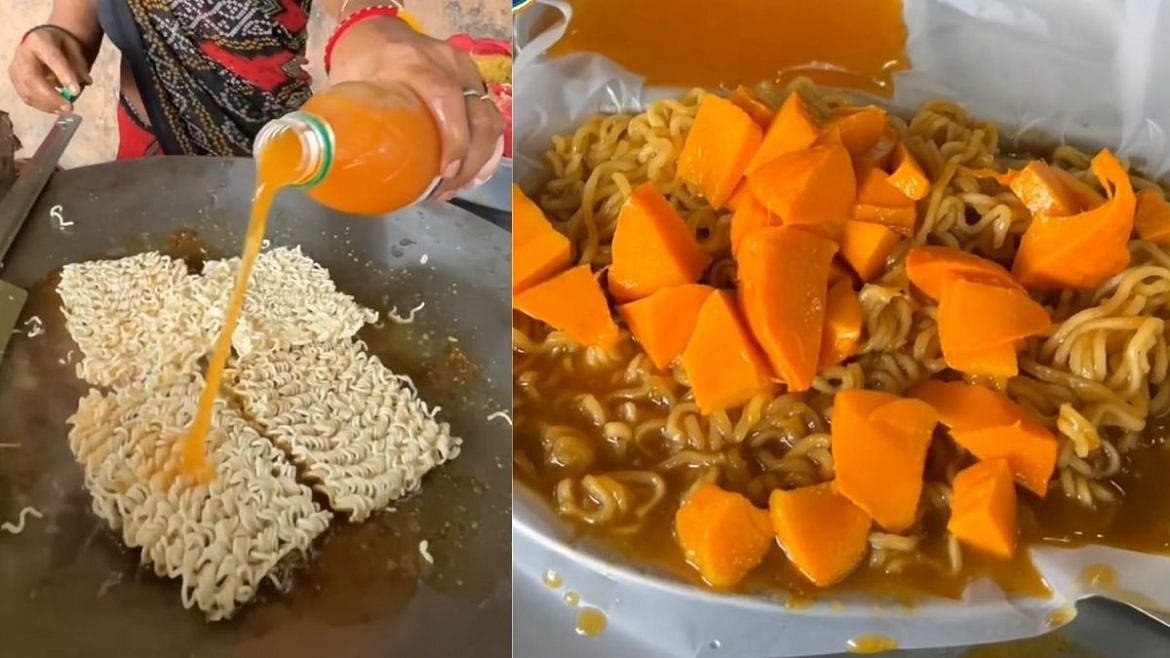 இப்படிலாமா செய்வீங்க? - ‘Mango Maggi’யை கண்டு தெறித்து ஓடும் நெட்டிசன்ஸ்.. வைரல் வீடியோவின் பின்னணி ?