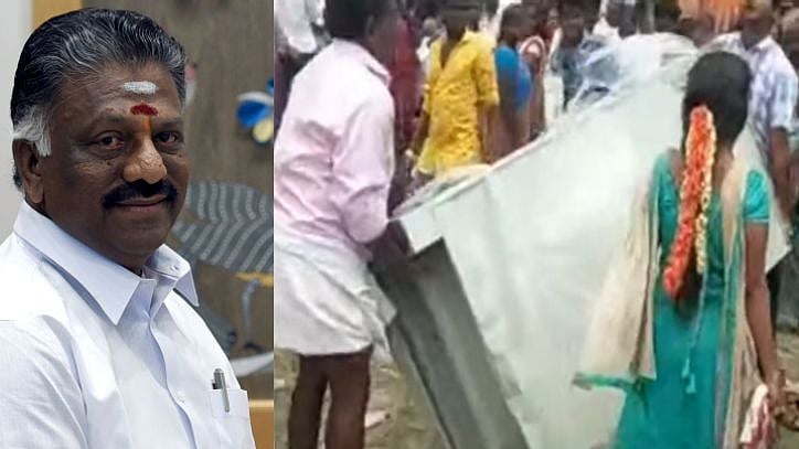 நலத்திட்ட உதவிகளை முறையாக கொடுக்காமல் புறப்பட்ட ஓ.பி.எஸ்: தாங்களாகவே பொருட்களை எடுத்துச்சென்ற பொதுமக்கள்!