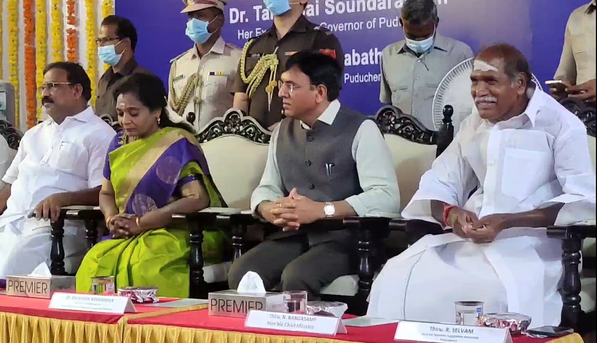 “புதுச்சேரியில் ஒன்றிய அமைச்சர் பங்கேற்ற விழாவில் தமிழ்த்தாய் வாழ்த்து புறக்கணிப்பு” : குவியும் கண்டனம் !