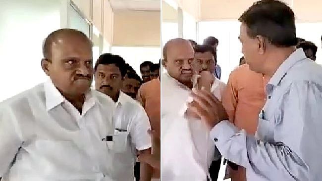 கல்லூரி முதல்வரின் கன்னத்தில் அறைந்த MLA.. ஆய்வு செய்தபோது அத்துமீறல்!