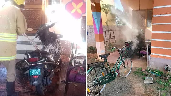 வீட்டில் நிறுத்தியிருந்த எலெக்ட்ரிக் ஸ்கூட்டர்: உரிமையாளருக்கு காத்திருந்த அதிர்ச்சி!